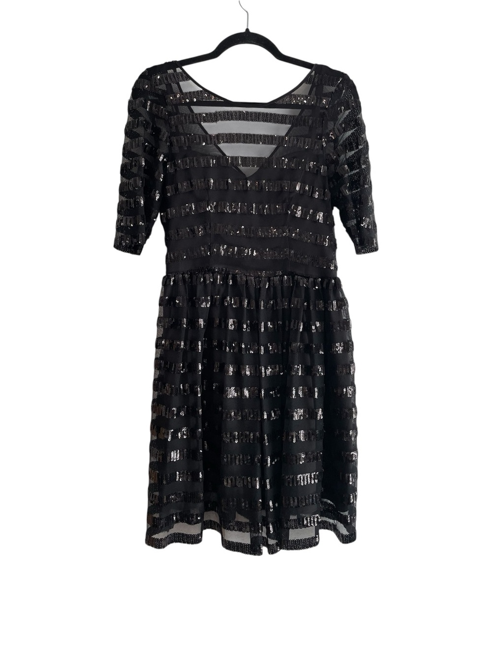 Y2K Sequin Striped Max and Cleo Cocktail Dress Size 6